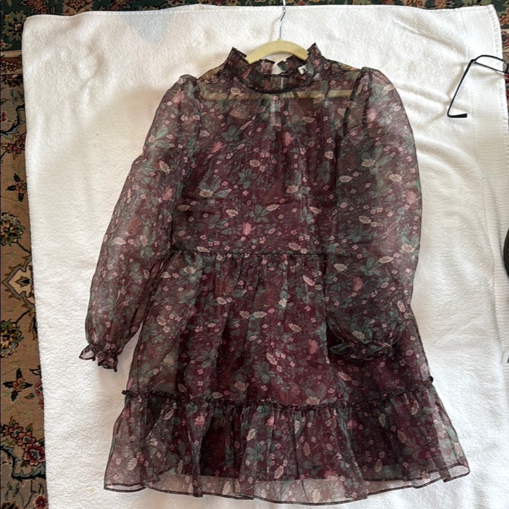 POLO RALPH LAUREN
Kids' Floral Ruffled Organza Dress In Butterfly Forest - Picture 4 of 4